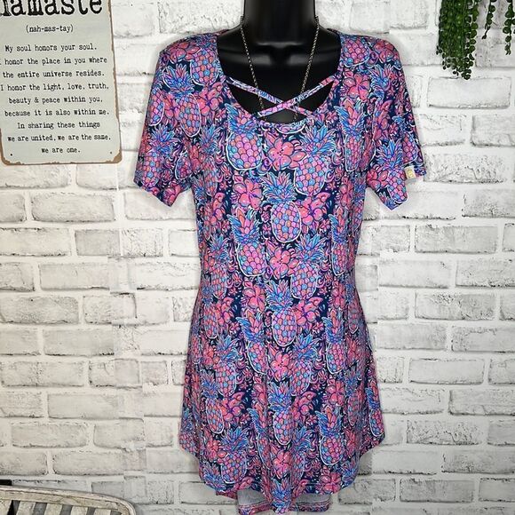 Simply Southern Pineapple Luau Dress Beach Pool Country - Picture 2 of 8